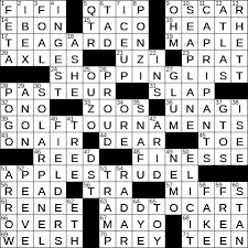 0625 18 Ny Times Crossword Answers 25 Jun 2018 Monday