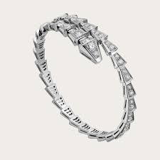 Bvlgari Serpenti One Coil Slim Bracelet In 18kt White Gold