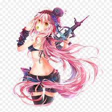 This is a community page dedicated for people who love anime, games, cosplay, and well anime. Anime Girl Pinkhair Longhair Wind Cool Sick Anime Girl With Pink Hair With A Gun Hd Png Download 760x853 3801615 Pinpng