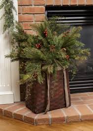 Basket Of Evergreens Christmas Wreaths Christmas Decorations Christmas Arrangements