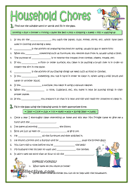 Household Chores Household Chores Vocabulary Exercises Chores