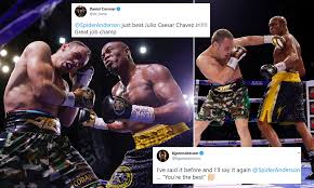 Silva and camoes' fight gets pretty wild and at one point they just spill out of the ring with people trying to hold them up from it must have been like fighting one too because barreto wanted no piece of silva on the feet. I Ve Said It Before And I Ll Say It Again Anderson Silva You Re The Best Bj Penn Hails Legend Daily Mail Online