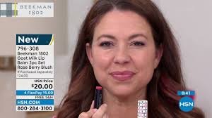 Beekman 1802 Goat Milk Lip Balm 3Piece Set Rose Berry B...