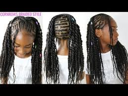 With braids hairstyles like this, your kid's natural hair will be protected in the most wonderful way. Kids Natural Hair Styles Cornrows Braided Style Back To School Hair Youtube