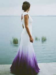 I couldn't have done it without your help. Mermaid Rundhals Offnen Rucken Purpur Dip Dye Chiffon Brautkleid Brautkleider 229 99 Simple Dress Com