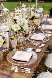 Harvest Table Gold And Blush Outdoor Place Setting Magnolia Bluebird Real With Images Wedding Decorations Centerpieces Harvest Table Flower Centerpieces Wedding