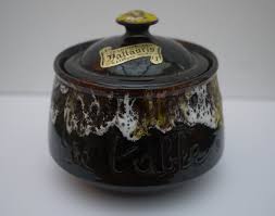 Vintage French Tabletop Bin With Lid Vallauris Ceramic French Etsy Kitchen Jars Storage Jar Storage Retro Kitchen