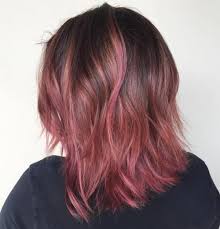 1.brown bob with purple balayage. 40 Best Pink Highlights Ideas For 2020