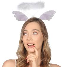 Hatstar Cerchietto con ali bianche