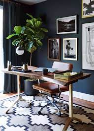 Bold Black Accent Wall Ideas Home Office Design Home Office Decor Home Office Setup
