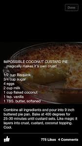 Bisquick Coconut Custard Pie Pin By Pearl Corder On Dinner Veggie Fish Coconut Custard Bisquick Recipes Bisquick