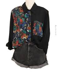 Mein True Vintage Original 80er Jahre Statement Bluse Hemd Muster Artsy Blogger Style Von True Vintage Alternative Kleidung 80er Jahre Kleidung 80er Kleidung