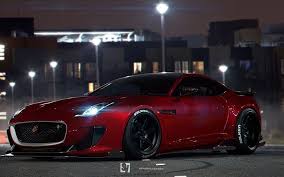 Night Supercars 2015 Jaguar F Type R Coupe Parking Red Jaguar Jaguar F Type Jaguar Car Wallpapers