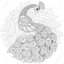 For kids & adults you can print zentangle or color online. Peacock In Zentangle Style Adult Antistress Coloring Page Black And White Hand Drawn Doodle For Coloring Book Royalty Free Cliparts Vectors And Stock Illustration Image 101225515