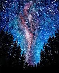 20 Beautiful Watercolor Night Sky Painting Ideas Inspiration Watercolor Galaxy Night Sky Painting Galaxy Art Painting