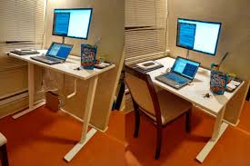 Sit Stand Desk Ikea Skarsta Review Chris Martin S Blog Ikea Standing Desk Ikea Desk Hack Ikea Desk