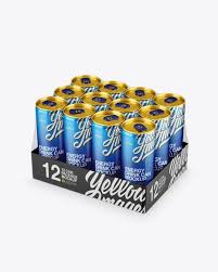 Transparent Pack With 12 Aluminium Cans Mockup Half Side View High Angle Shot In Can Mockups On Yellow Images Object Mockups Mockup Free Psd Free Psd Mockups Templates Stationery Mockup