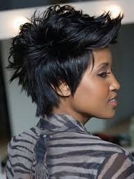A mohawk haircut is often viewed as a rebellious and very outlandish hairstyle. Faux Hawk Spiky Pixie Style For African American Women Short Hair Mohawk Mohawk Hairstyles Short Hair Styles