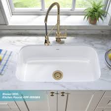 Or look into a kitchen island with sink to make the most of all the space in an open kitchen. Kraus Pintura Undermount 31 5 White Enameled Steel Single Bowl Kitchen Sink At Menards