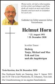 Traueranzeigen von Helmut Horn