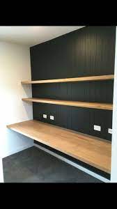 These shelves are easy to make and the best part you only need a few hand tools. Hi Everyone Planning To Build Something Like This In My Study I Know Where To Buy The Wall Panel From But Not Sure About The Timber Board For Table And Floating Shelves