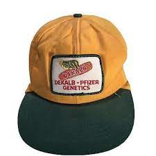Vintage Dekalb Pfizer Genetics Farm Trucker Cap Hat Neck Ear Flap 1980s Usa Ebay Trucker Cap Ear Flap Caps Hats