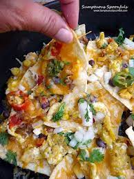 Breakfast Nachos Supreme Sumptuous Spoonfuls Recipe Breakfast Nachos Brunch Casserole Recipes Mexican Breakfast Recipes