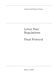 Maybe you would like to learn more about one of these? Https Www Post Und Telekommunikation De Put 1fundus Dokumente Weltpostvertraege Wpv 2008 Genf En Regulationsletterpostletterpostregulationsfinalprotocolen 1 Pdf