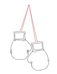 Draw thumb part of the glove shape as shown. Muhammad Ali Line Drawing Shefalitayal