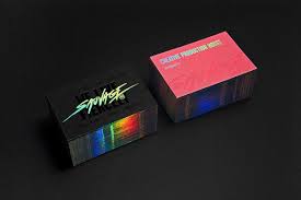 Holographic metallic foil business card printing. Black Holographic Business Cards Promotions