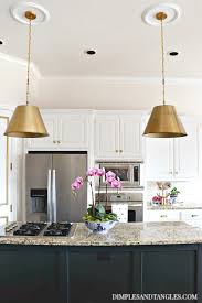 Brass Pendant Lights In The Kitchen Dimples And Tangles