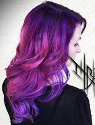 Just apply it to dry with garnier's olia hair color line, you can get permanent dye results without the use of ammonia. Pink Purple Dyed Hair Cool Hair Color Purple Hair Pink Purple Hair