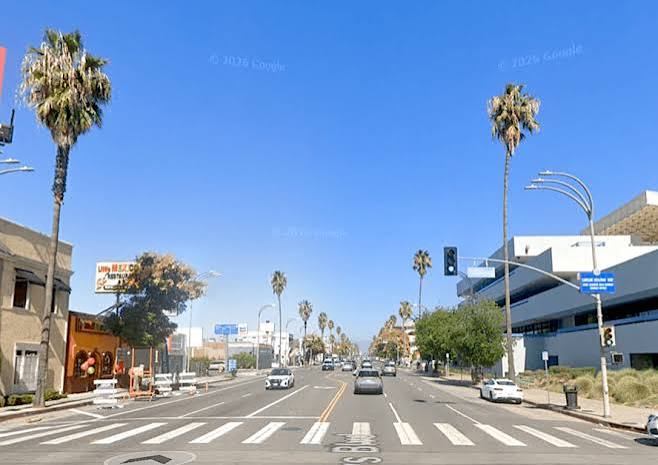 Looking north up Van Nuys Blvd from near Calvert St, Van Nuys, California,  1927 | Martin Turnbull