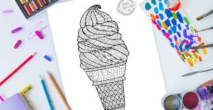 All free coloring page pdf download for kids click here pdf coloring book. Delightful Zentangle Ice Cream Cone Coloring Page