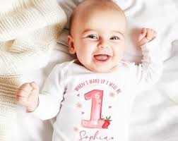 Girl's First Birthday Baby Grow, Strawberry Vest, Birthday Keepsake, 1st  Birthday Vest, Personalised Baby Grow, Berry First Birthday