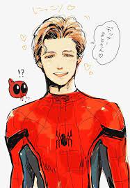 Draw a bold line to connect the outer shapes of spiderman's body. Image Result For Tom Holland Spiderman Cute Drawing Deadpool And Spiderman Marvel Spiderman Spiderman Art