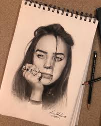 Billie Eilish Cartoon Drawing Black And White Billie Eilish Black And White Drawing The Colored One Is Coming Too Please Tag Her And Tell Me W Black And White Drawing Celebrity Drawings Billie Eilish
