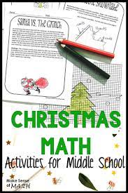Fun Christmas Math Activities For Middle School Math Better Than A Works Maths Activities Middle School Christmas Math Activities Christmas Math Middle School