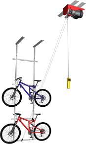 Hoist pulley for garage ceiling mounted bicycle lift heavy duty mountain bike. Motorized Bike Lift System Powerrax