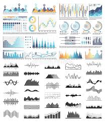 Graphics And Charts Black And White Templates Stock Vector