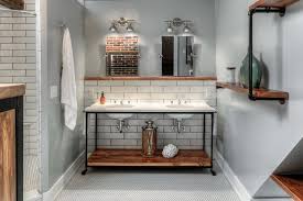 Omaha Open Shelf Bathroom With Freestanding Vanities Tops Industrial And Furniture Sink Van Bathroom Industrial Chic Industrial Bathroom Design Bathroom Design