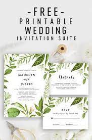 Free Wedding Invitation Template Green Watercolor Leaves Editable Printable Market Free Wedding Invitation Templates Free Printable Wedding Invitations Free Wedding Printables