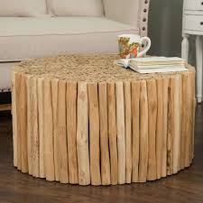 Joss Main Solid Wood Drum Coffee Table Wayfair Round Coffee Table Teak Coffee Table Coffee Table