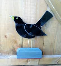 Printable Birds On A Wire Stained Glass Pattern Stained Glass Blackbird Stained Glass Mosaic Patterns Stained Glass Birds Stained Glass Ornaments