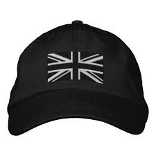 Union Jack Black And White Embroidered Baseball Cap Zazzle Com Embroidered Baseball Caps Jack Black Baseball Cap