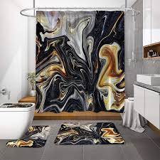 Accents 1805 gold 2 piece toilet accessory pack. Buy Mitovilla Black And Gold Marble Shower Curtain Set With Rugs And Toilet Lid Cover For Black Bathroom Accessories Set Black Gold Bathroom Sets With Abatract Shower Curtain And Rugs And Accessories