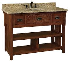 Bathroom vanities offer your choice of glass type, wood and stain color choices and are standard *without tops. Powder Room Makeover Bathroom Vanity Mission Style Bathroom Amish Furniture