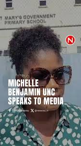 UNC candidate for Moruga/Tableland Michelle Benjamin speaks to Newsday  outside of St Mary's Government Primary School, Moruga,