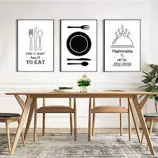 Modern Black And White Art Posters For Dining Room Canvas Art Painting Canvas Painting Diy Food Wall Art Kitchen Canvas