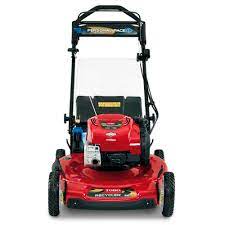 The ride on mower does a horrible job on my front yard because it's a bit hilly, causing it to be a little dangerous when riding. Toro Recycler 22 Personal Pace Blade Stop Lawn Mower
